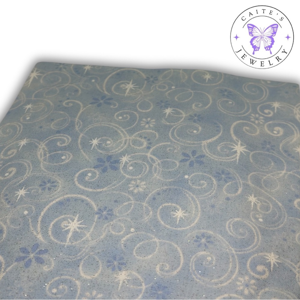 Handmade Small Book/Kindle Sleeve with a Light Blue Swirls Fabric